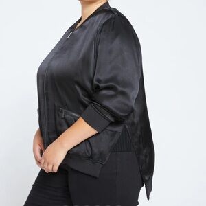 Universal Standard Black Satin Bomber